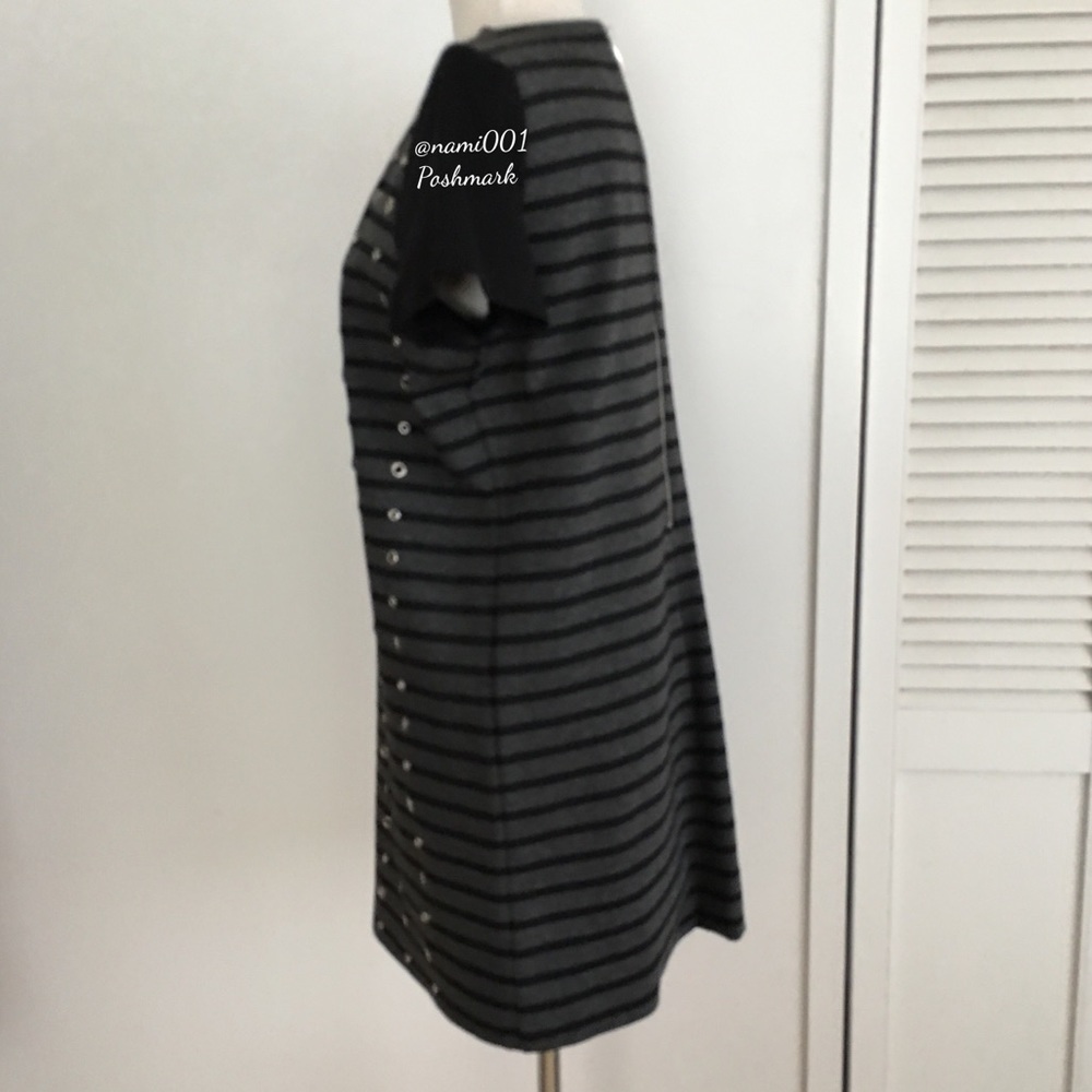 Michael Kors Derby Tunic Top Black/Gray Stripe NWOT - Picture 5 of 7
